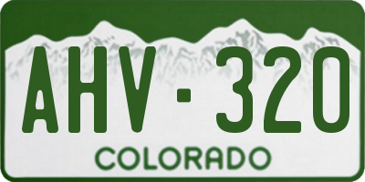 CO license plate AHV320