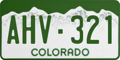 CO license plate AHV321