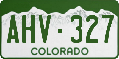 CO license plate AHV327