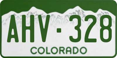 CO license plate AHV328