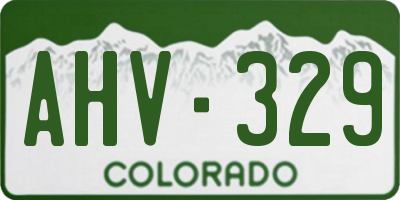 CO license plate AHV329