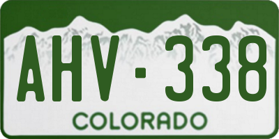 CO license plate AHV338