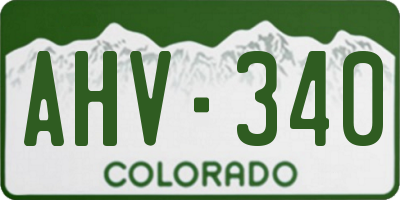 CO license plate AHV340