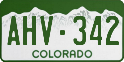 CO license plate AHV342