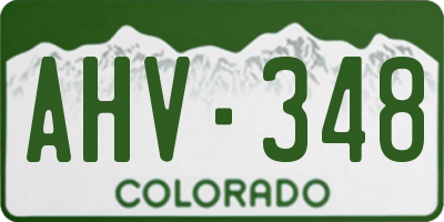 CO license plate AHV348