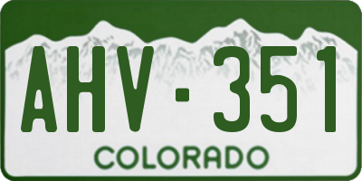 CO license plate AHV351