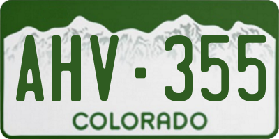 CO license plate AHV355