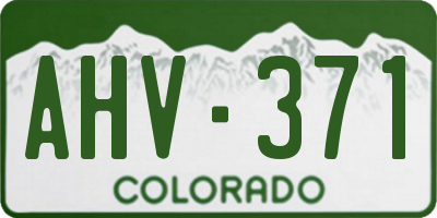 CO license plate AHV371