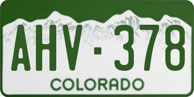 CO license plate AHV378