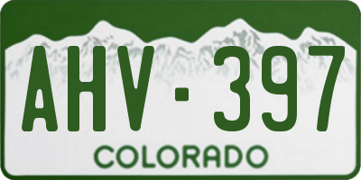 CO license plate AHV397