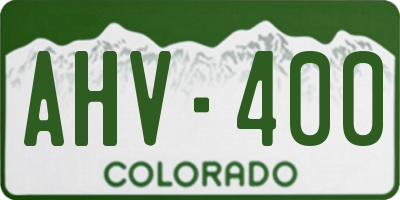 CO license plate AHV400