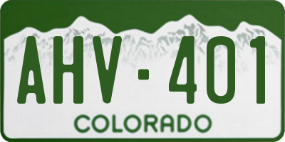 CO license plate AHV401