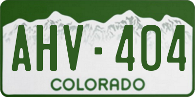 CO license plate AHV404