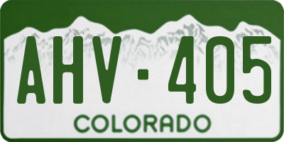 CO license plate AHV405