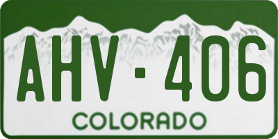 CO license plate AHV406