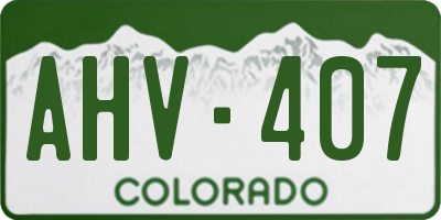 CO license plate AHV407