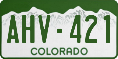 CO license plate AHV421