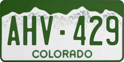 CO license plate AHV429
