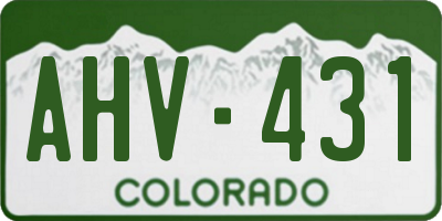 CO license plate AHV431