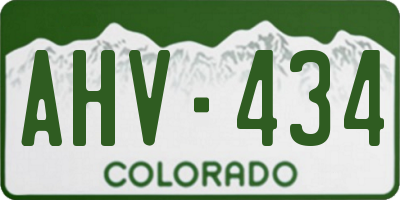 CO license plate AHV434