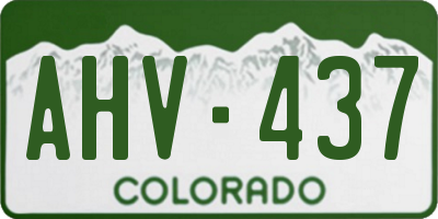 CO license plate AHV437