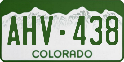 CO license plate AHV438