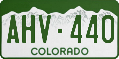 CO license plate AHV440