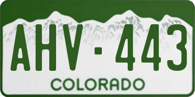 CO license plate AHV443