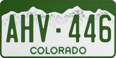 CO license plate AHV446