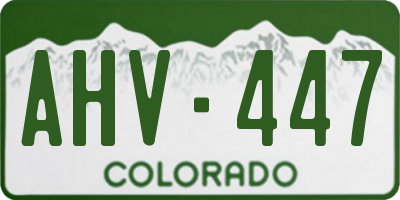 CO license plate AHV447