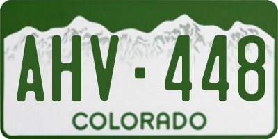 CO license plate AHV448