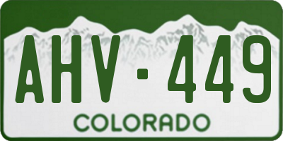 CO license plate AHV449
