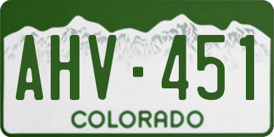 CO license plate AHV451