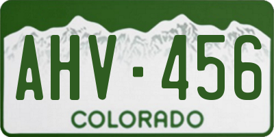 CO license plate AHV456