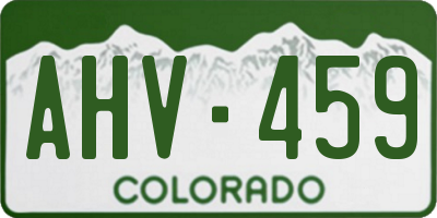 CO license plate AHV459