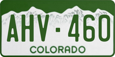 CO license plate AHV460