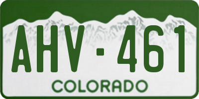 CO license plate AHV461