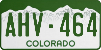 CO license plate AHV464
