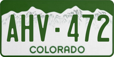CO license plate AHV472