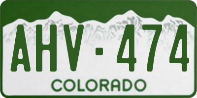 CO license plate AHV474