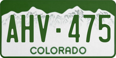 CO license plate AHV475