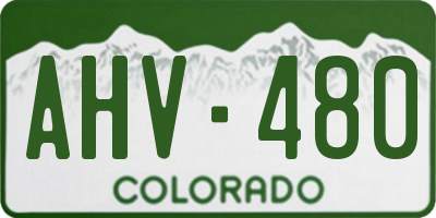 CO license plate AHV480