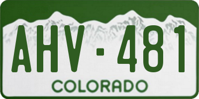 CO license plate AHV481