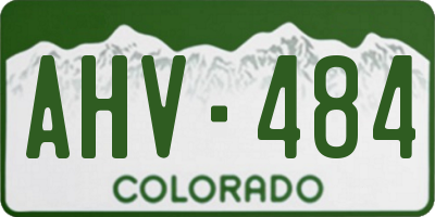 CO license plate AHV484