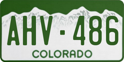 CO license plate AHV486
