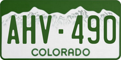 CO license plate AHV490