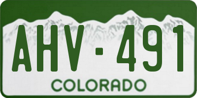 CO license plate AHV491