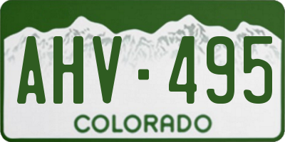 CO license plate AHV495