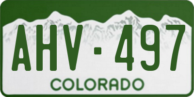 CO license plate AHV497