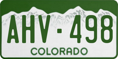CO license plate AHV498